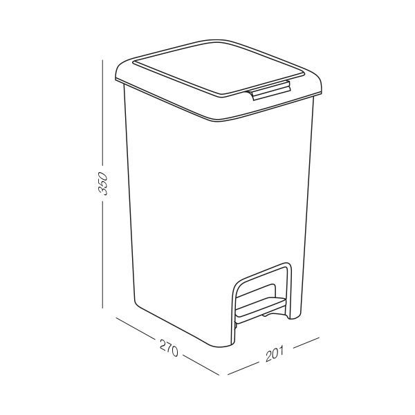 Відро з кришкою MVM BIN-01 сірий 10 л 