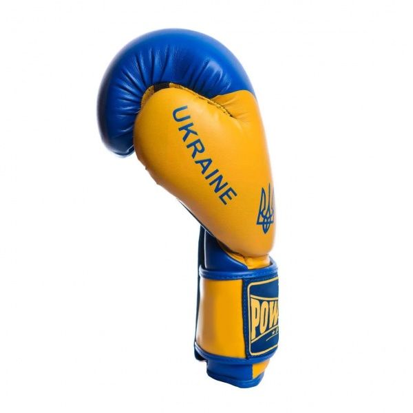 Боксерські рукавиці PowerPlay р. 14 3021 жовто-блакитний
