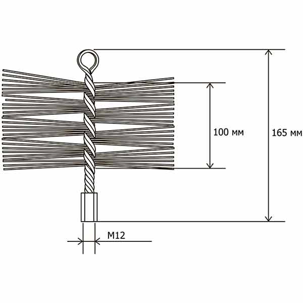 Щетка Savent металлическая для чистки дымохода 200 мм 