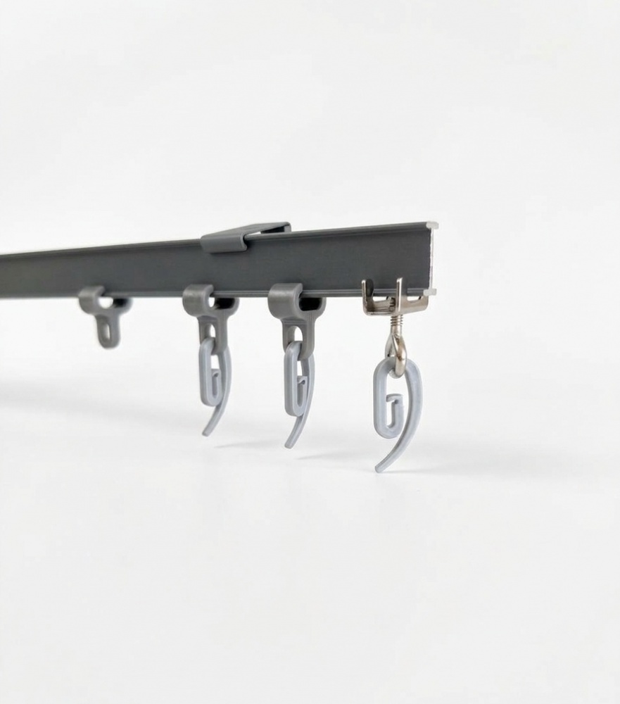 Карниз Karniz plus T-1 одинарный укомплектованный 250 см графит 1 шт.