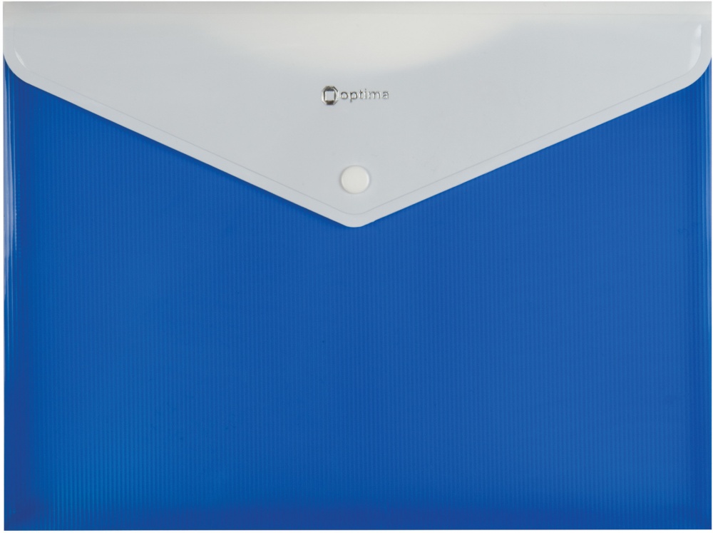 Папка-конверт А4 непрозора на кнопці Смуга синя Optima O31315-02