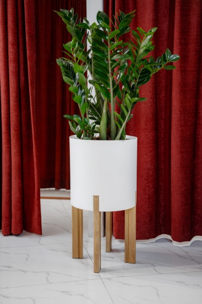 Горщик пластиковий Mondum Медітеранео 40х45 білий круглий 28л білий 