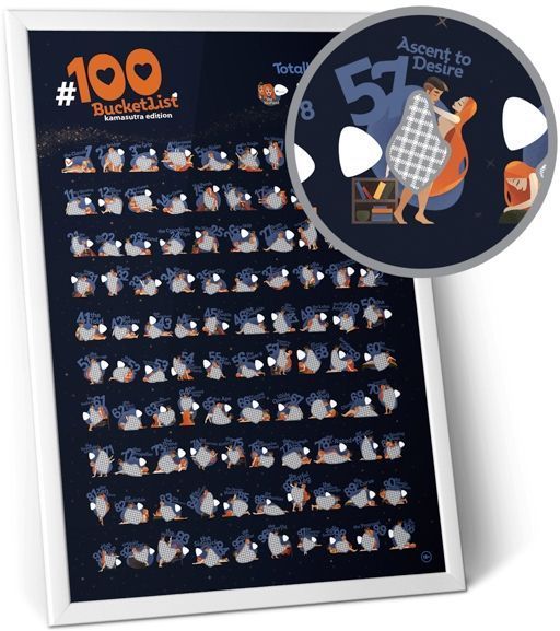 Cкретч постер 100 ДЕЛ KAMASUTRA edition (тубус)