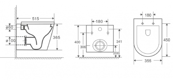 Унітаз підвісний Mixxen Concord Rimless з сидінням S/C Slim MXLT0609