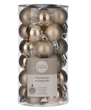 Набір ялинкових куль House of seasons 30 шт. d 30 мм шампань 1082359