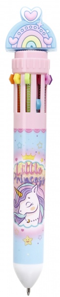 Ручка шариковая на 10 цветов единорог 