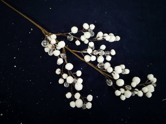 Декорація новорічна Гілка з кулями та кристаликами 78 см EPI-18A6015 