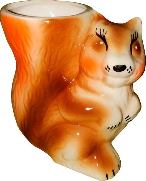 Горщик керамічний Білка мала коричневий 