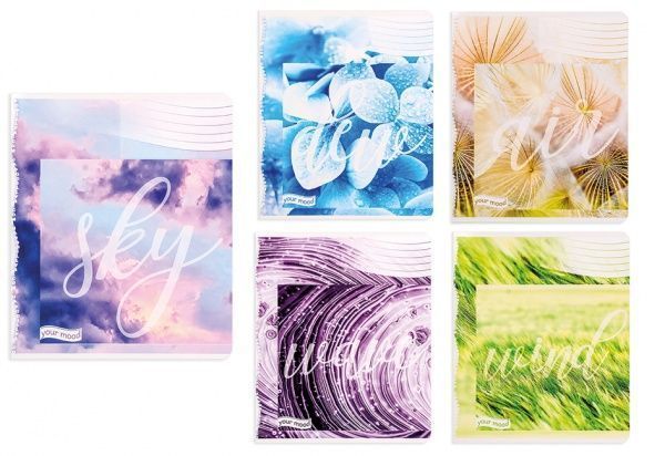 Комплект тетрадей Твое настроение 36 листов в клетку 15 шт. Поділля