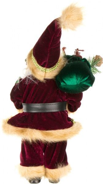 Декоративна фігура Дід Мороз бордовий TM-16025C 30 см 