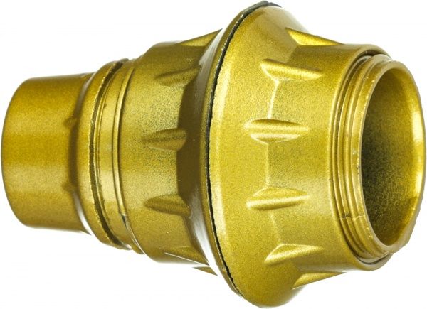 Патрон электрический с двумя кольцами E14 пластик золотой 71116