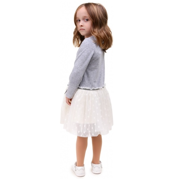 Платье Sasha 4746 р.122 серый/молочный 