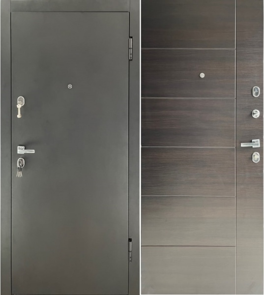 Дверь входная Tarimus Райдо антрацит / венге горизонт темный 2050х860 мм правая