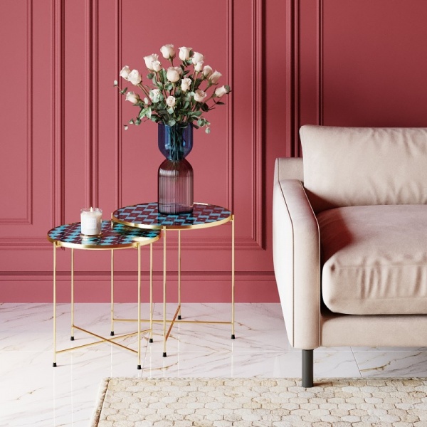 Ваза KARE Design Marvelous Duo 40 см сине-фиолетовая 