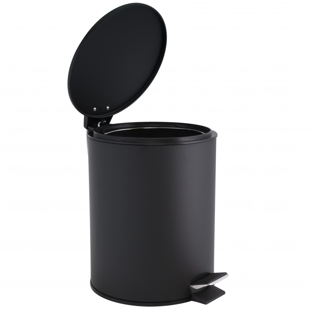 Відро для сміття AlexValex з педаллю 5 л, матовий чорний