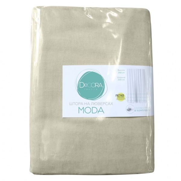 Штора Moda 200х268 см бежево-сірий Decora textile