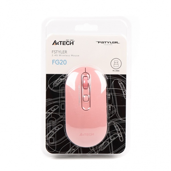 Мышка A4Tech FG20 (Pink), беспроводная 2000dpi 