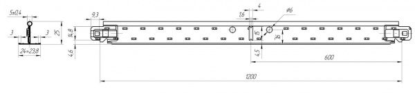 Профиль KRAFT Fortis T-24 1200x25x24 мм серый