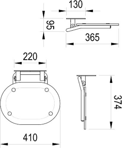 Сиденье для душа Ovo Chrome B8F0000029