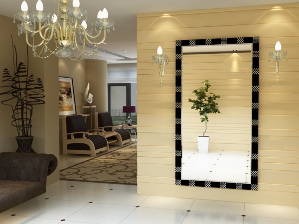 Дзеркало настінне Бусел Дзеркало Atrani Arte Esclusino 10x1273 мм чорний із сірим 