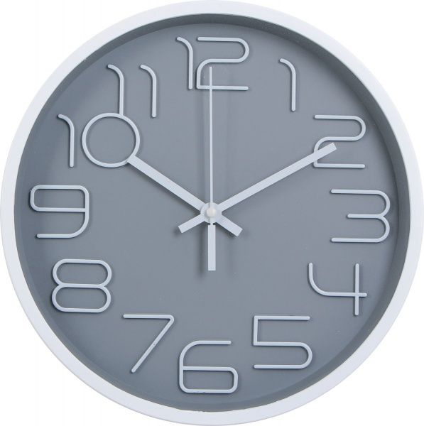 Часы настенные Moment серый с белыми цифрами 30 см