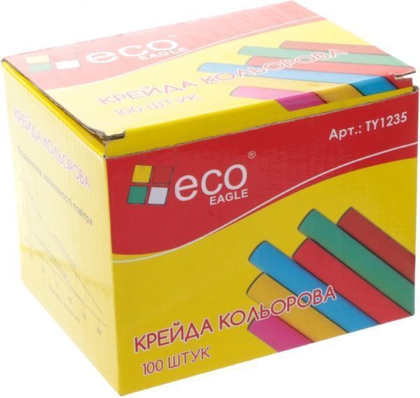 Крейда шкільна кольоровий 100 шт. TY1235 Eagle