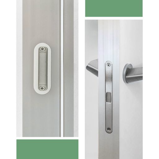 Двери скрытого монтажа MVM Outside/внешнее открывание с алюминиевым торцом анод ПГ 800 мм грунтованные под отделку 