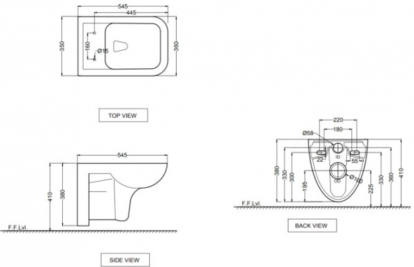 Унитаз подвесной Jaquar Florentine с сиденьем микролифт FLS-WHT-5953UFSM