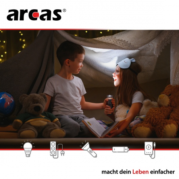 Фонарик Arcas 1W LED Flashlight with zoom 3*ААА BP1