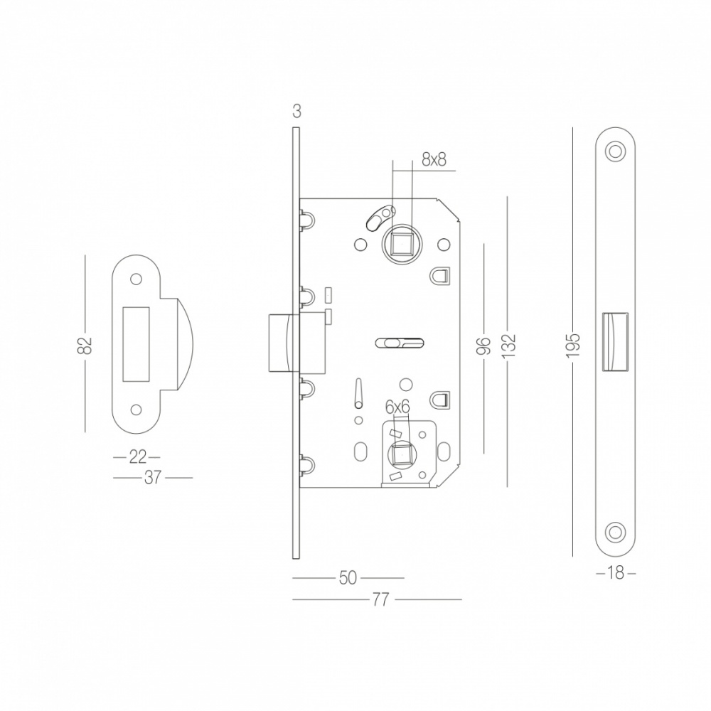 Механізм міжкімнатний MVM P-2056 білий