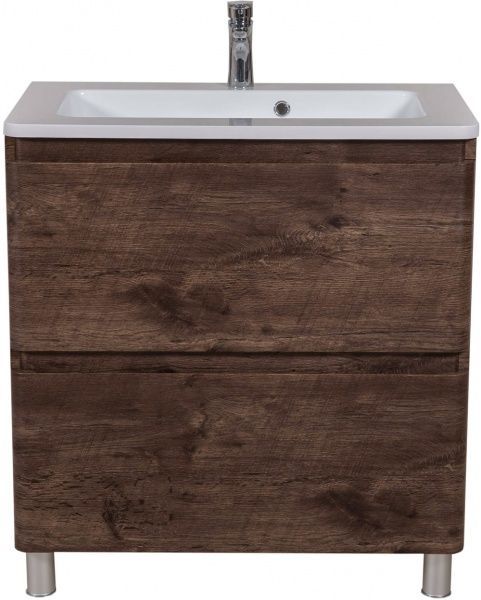 Тумба напольная Aqua Rodos Акцент каштан с умывальником Альфа 80 см