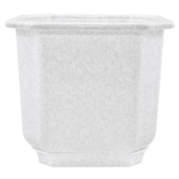 Горшок пластиковый Алеана Дама квадратный 2л белый с серым (112026) 