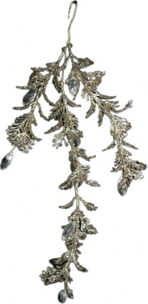 Декорація новорічна Гілка-підвіска з кристаликами 35 см EPI-LH1070H8 