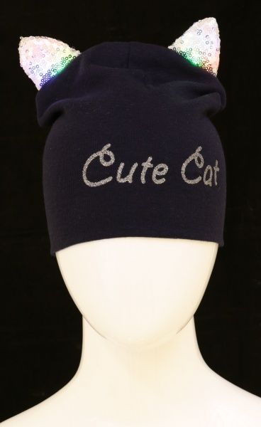 Шапочка детская для девочки Kraft 345-Т р.50-52 темно-синий 