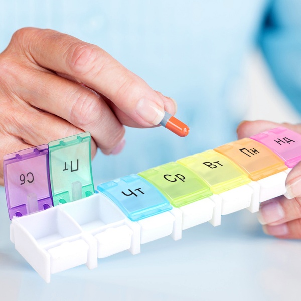 Таблетница MVM на 7 дней (1 отделение на день) PC-11 COLOR