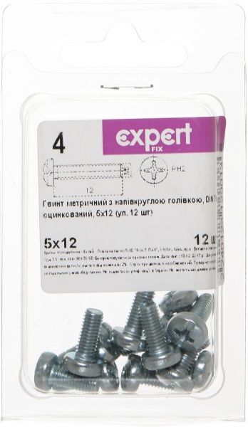 Винт метрический ЦБ DIN7985 5x12 мм 12 шт Expert Fix