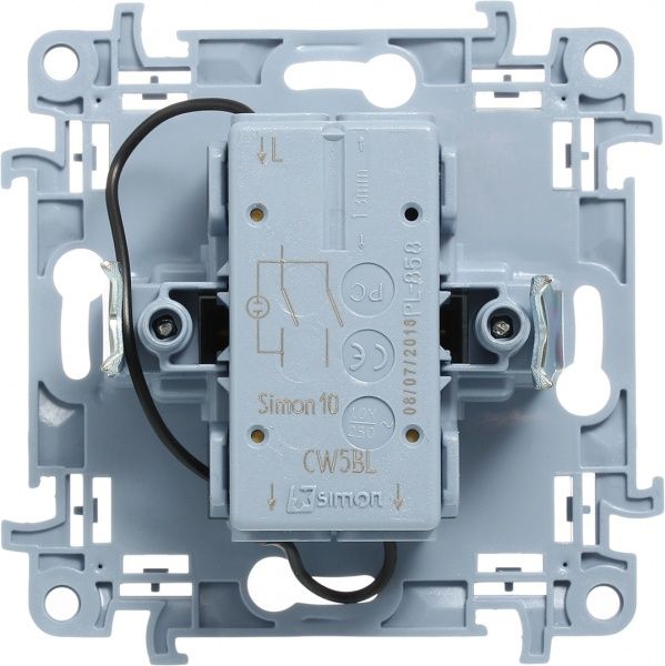 Вимикач двоклавішний Simon 10 з підсвіткою 10 А 250В білий CW5BL.01/11