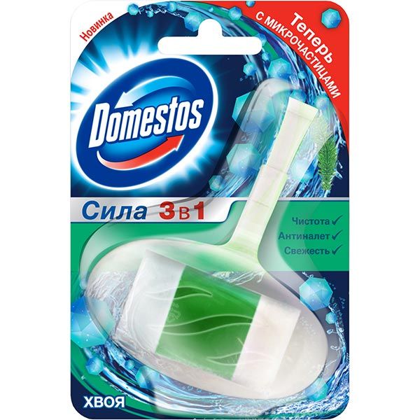 Туалетный блок Domestos Сила 3 в 1 Хвоя 8384287 