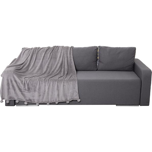 Плед мікрофібра Underprice Pompom сірий 140x180 см