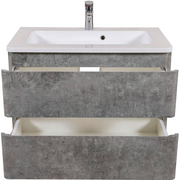 Тумба підвісна Aqua Rodos Акцент серый мрамор с умывальником Альфа 80