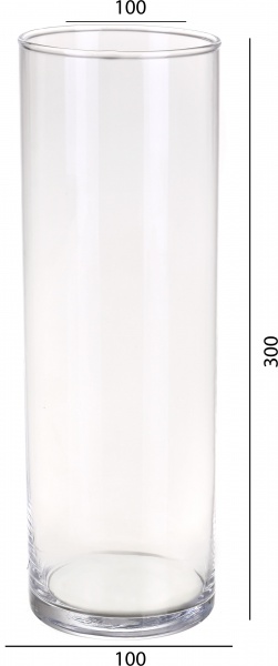 Ваза стеклянная прозрачная цилиндр H300D100 30 см 