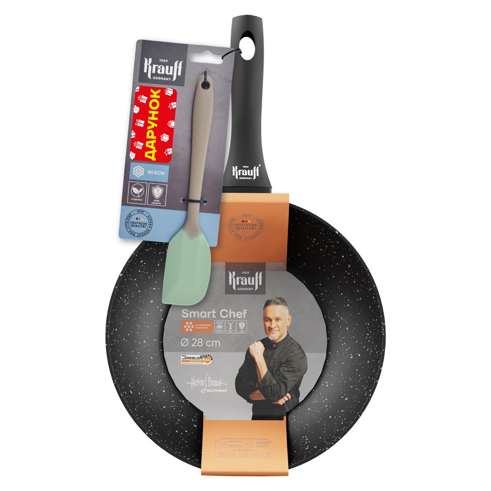 Сковорода wok Krauff 28 см + лопатка кулінарна 25-45-192
