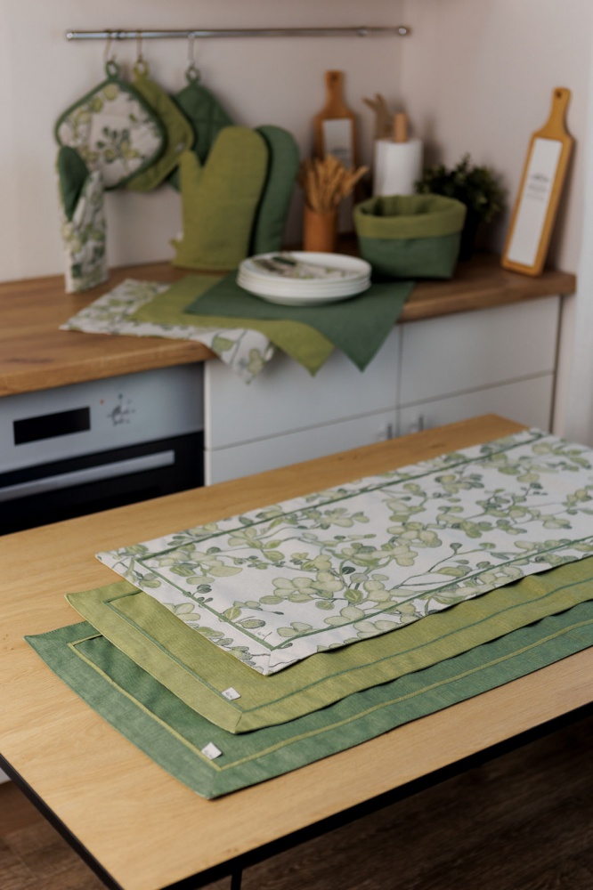 Раннер БОТАНИКА 140x40 см олива La Nuit