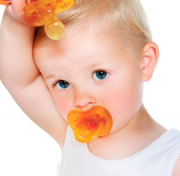 Соска-пустышка Hevea Star and Moon Large анатомическая от 3 до 36 месяцев Оранжевая