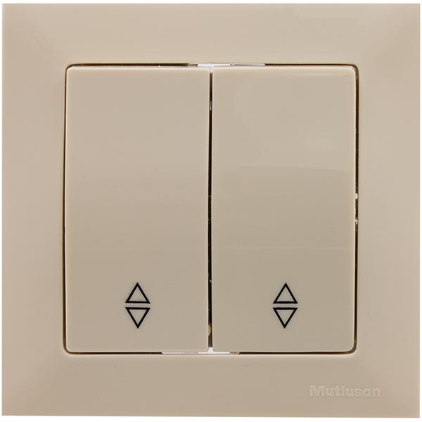 Выключатель двойной проходной Mutlusan Candela кремовый