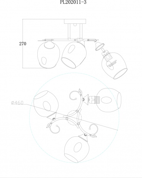 Светильник настенный Accento lighting Toulon 2x60 Вт E27 хром/черный ALPL-PL202011-3 