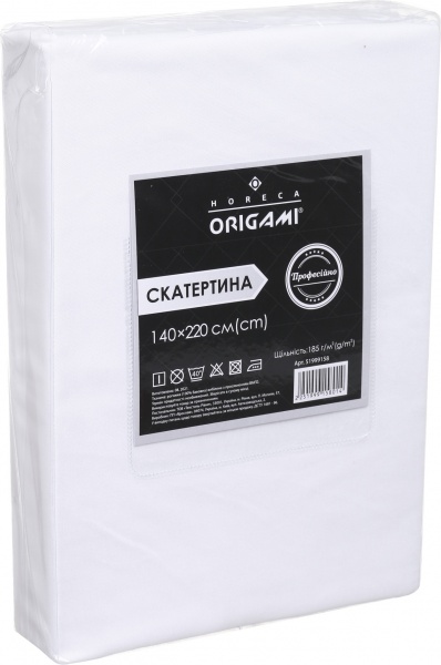 Скатерть 185г/м2 140x220 см белый Origami Horeca 