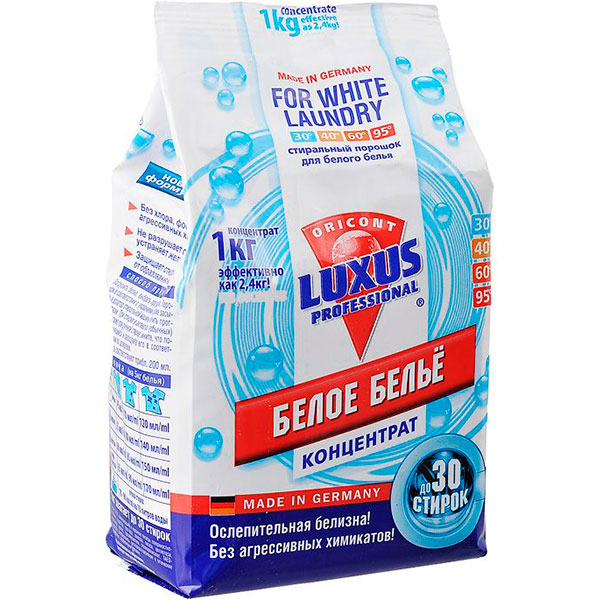 Стиральный порошок для машинной и ручной стирки Luxus Professional для белого белья 1 кг