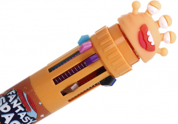 Ручка шариковая на 10 цветов инопланетянин 