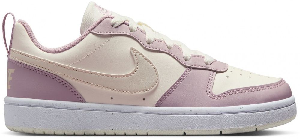 Кроссовки для девочек демисезонные Nike COURT BOROUGH LOW RECRAFT DV5456-129 р.39 бежевые с розовым